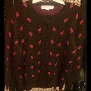 Ann Taylor cat button down cardigan size m. NWOT